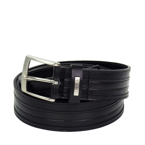 Guess Herren Ledergürtel BM2207-LEA35-BLA Schwarz Größe L 105