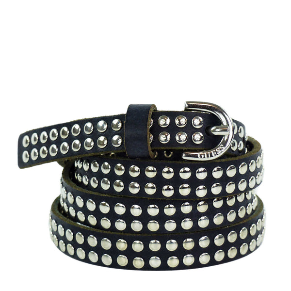 Guess Damen Ledergürtel mit Nieten BW6585 Schwarz Größe M