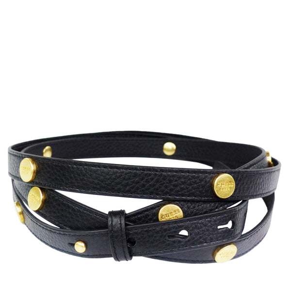 Guess Luxe Damen Taillen-Ledergürtel mit Nieten Schwarz Größe M