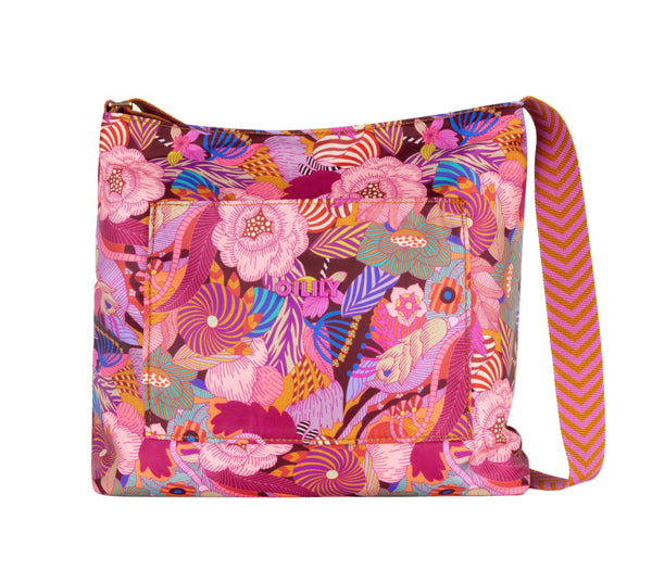 Oilily Rosel Reversible Shoulder Bag Striped Flowers