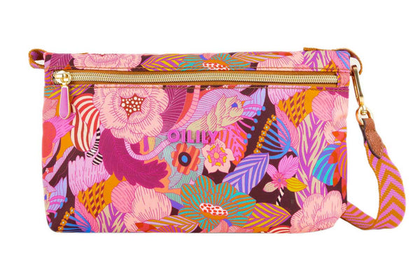 Oilily Rixt Reversible Shoulder Bag Striped Flowers