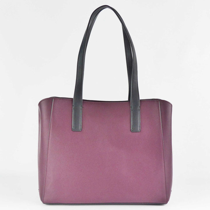 VALENTINO BAGS Cous Shopper Bordeaux / Schwarz