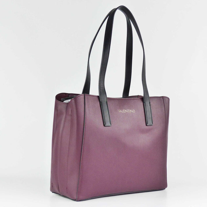 VALENTINO BAGS Cous Shopper Bordeaux / Schwarz