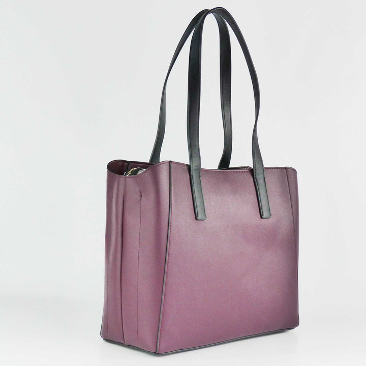 VALENTINO BAGS Cous Shopper Bordeaux / Schwarz