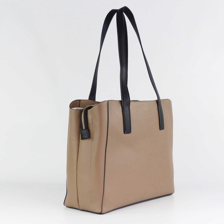 VALENTINO BAGS Cous Shopper Taupe / Schwarz