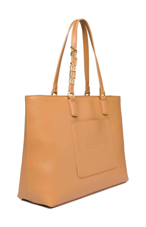 REPLAY Damen Shopper FW3088 Lederimität Cognac