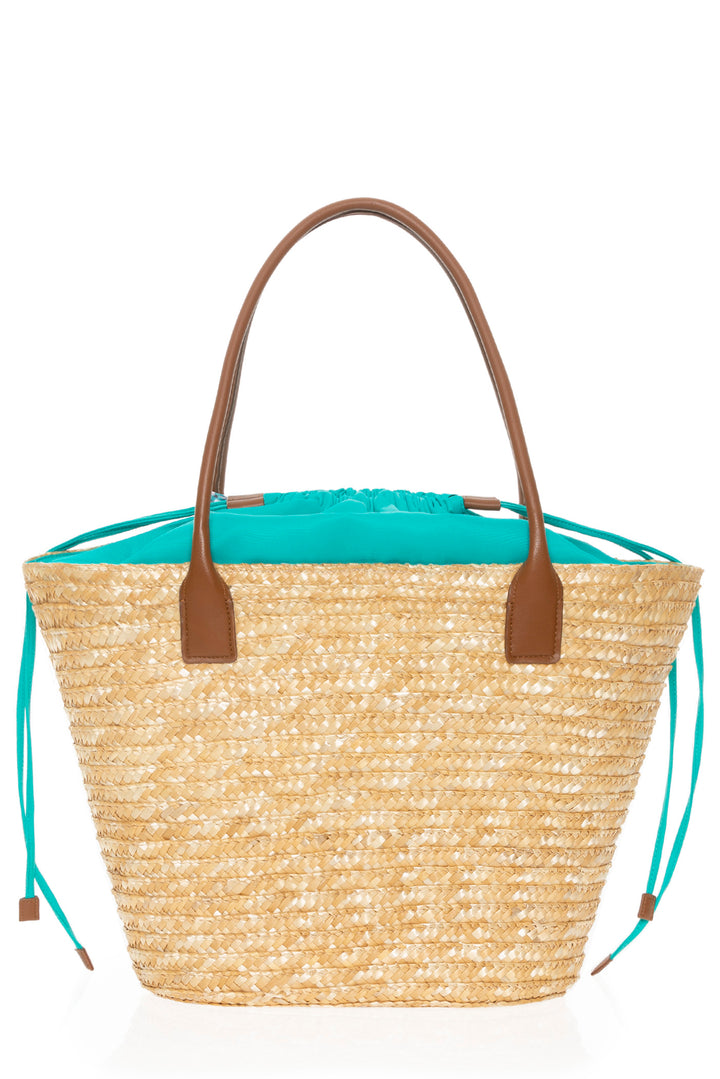 Mandarina Duck Seashell Straw Bag Lapis