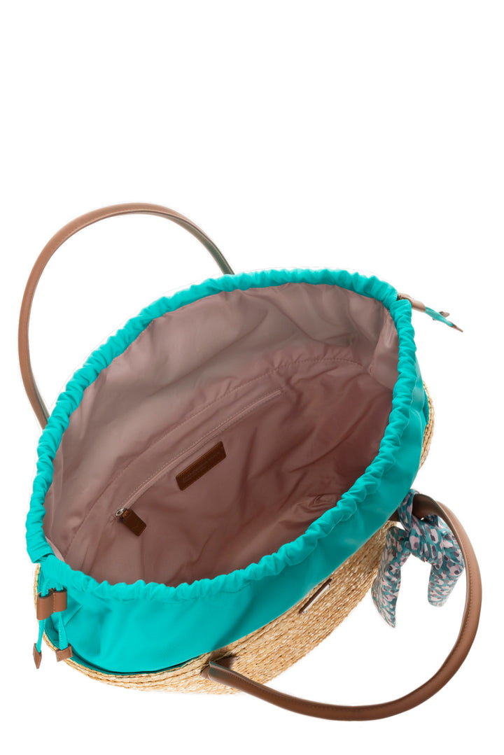 Mandarina Duck Seashell Straw Bag Lapis