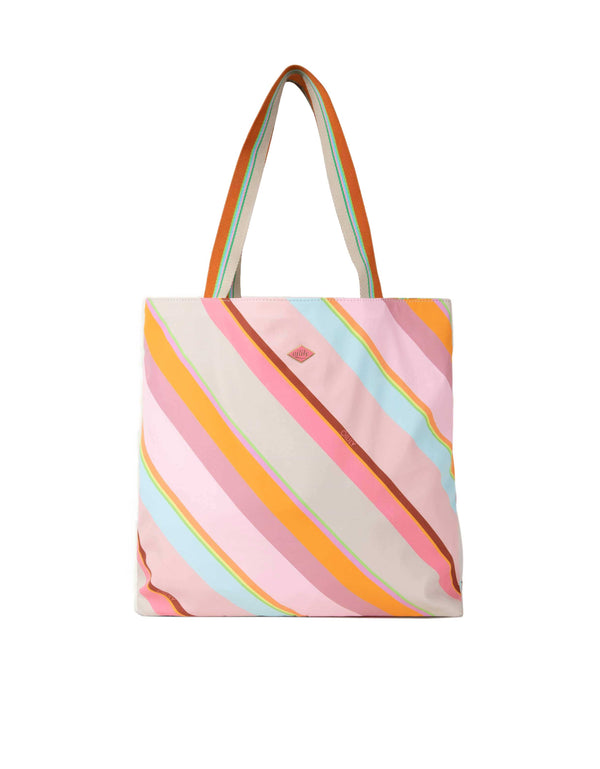 Oilily Summer Stripes Romy Reversible Shopper Misty Rose