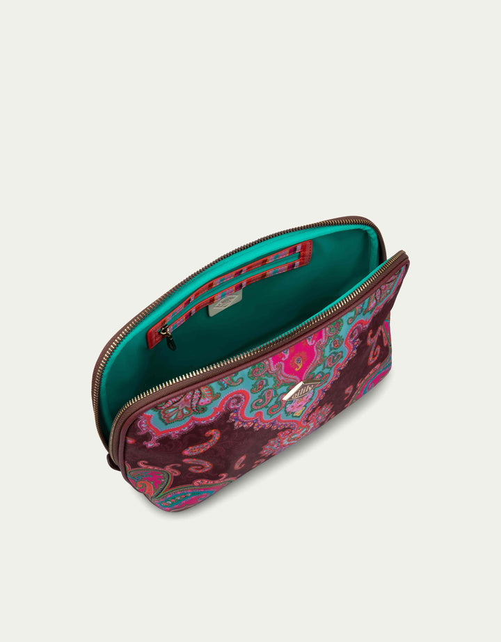 Oilily Mr Paisley M Cosmetic Bag Chocolate Truffle