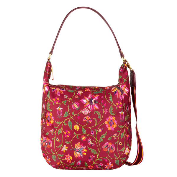 Oilily Mary Shoulder Bag Joy Flowers Chocolate