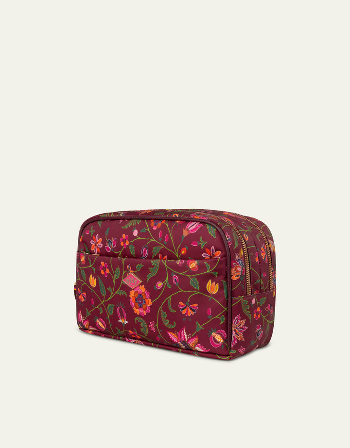 Oilily Chloe Pocket Cosmetic Bag Joy Flowers Chocolate