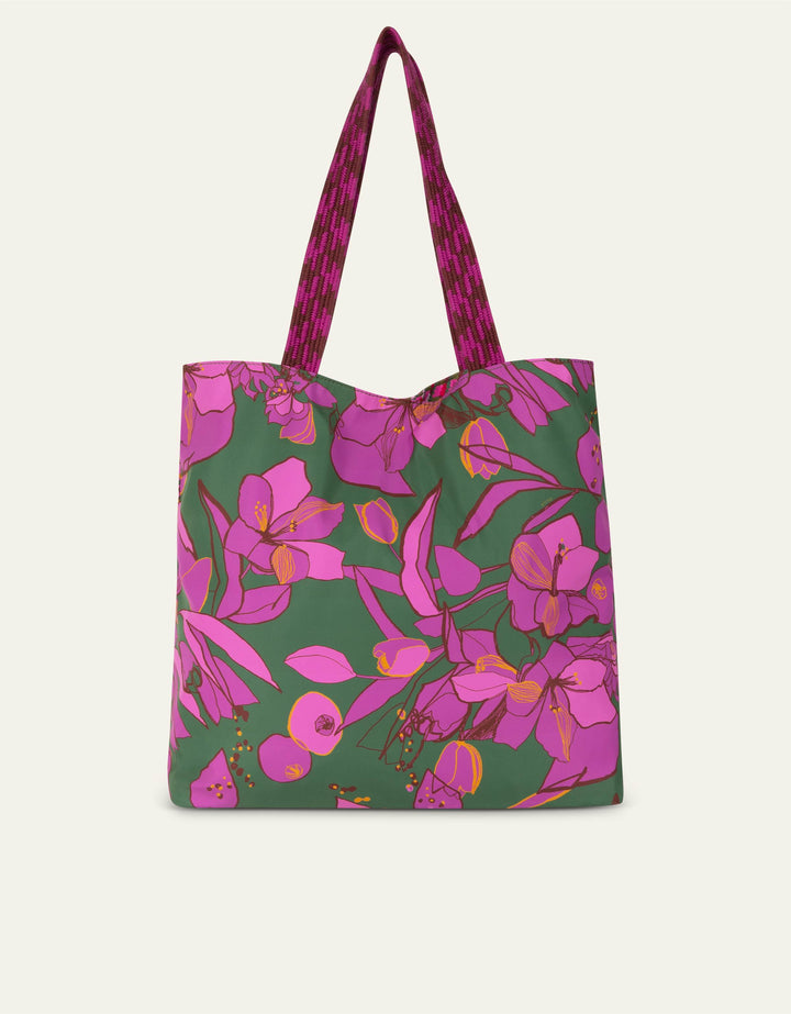 Oilily Romy Reversible Shopper Sketchy Flower Forrest Green