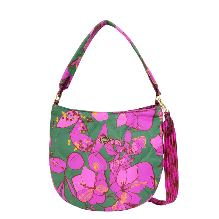 Oilily Molly Shoulder Bag Sketchy Flower Forrest Green