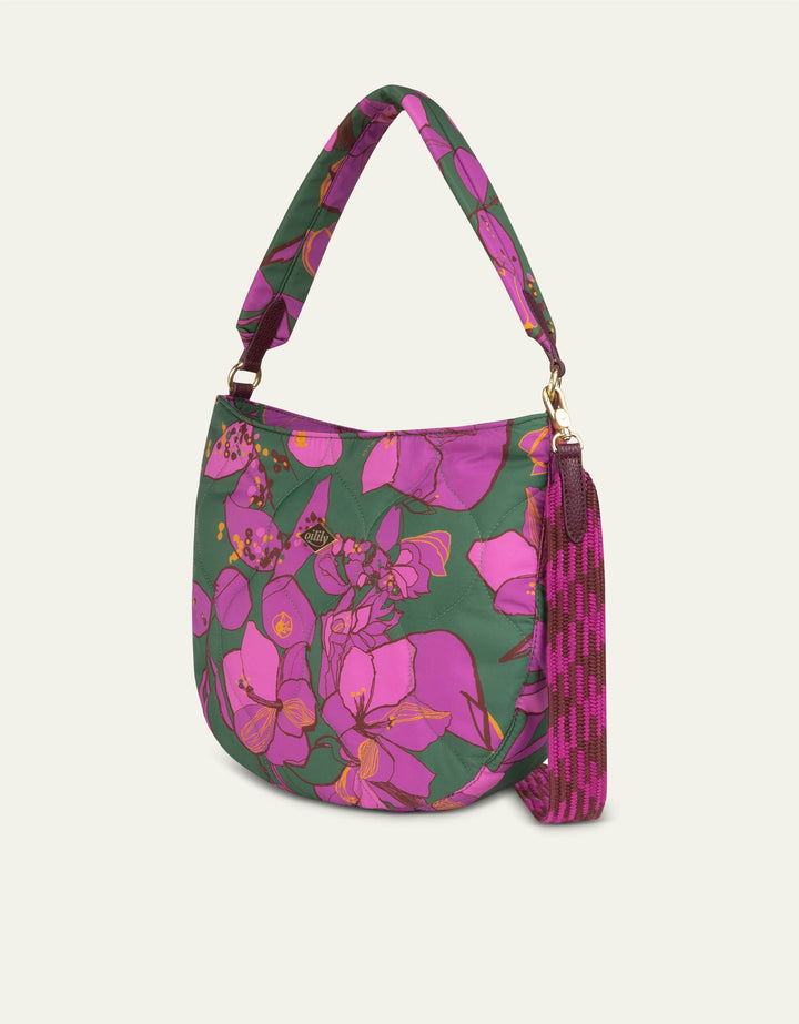 Oilily Molly Shoulder Bag Sketchy Flower Forrest Green