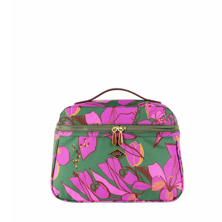 Oilily Coco Beauty Case Sketchy Flower Forrest Green