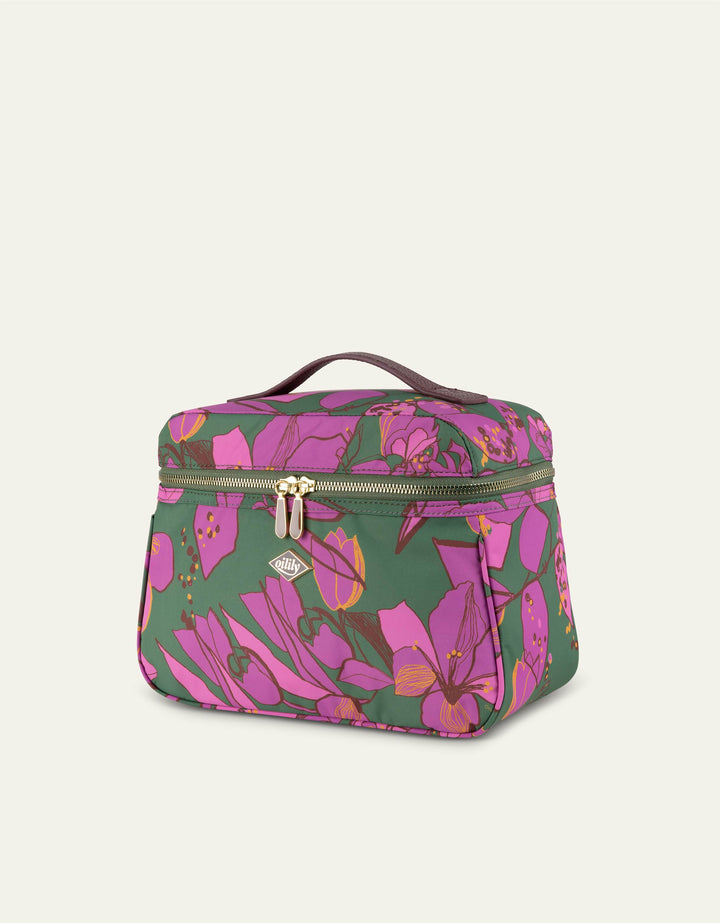 Oilily Coco Beauty Case Sketchy Flower Forrest Green