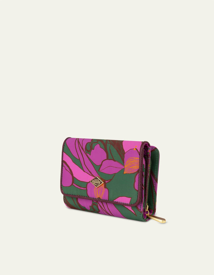 Oilily Zina Wallet Sketchy Flower Forrest Green