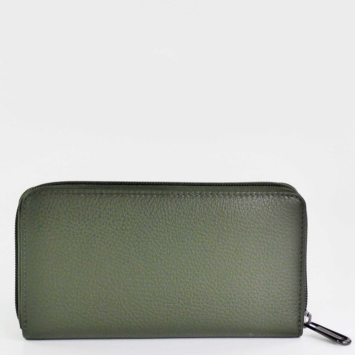 Mandarina Duck Mellow Leather Geldbörse FZP61 Militärgrün