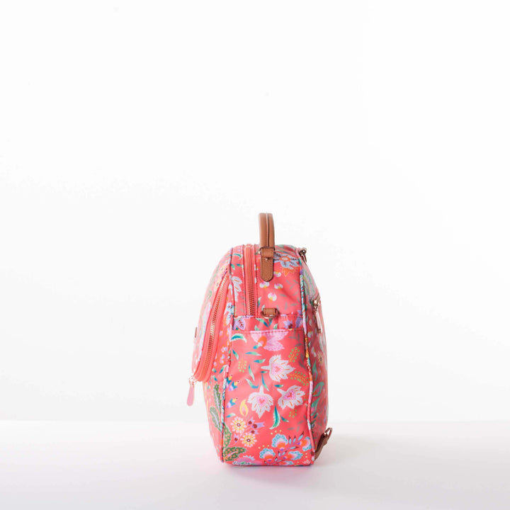 Oilily Aqua Sits Backpack-Shoulder Bag Hot Coral
