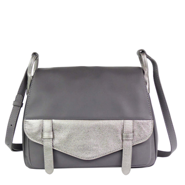 Lancaster Soft Vintage Clara Schultertasche Grau/Silber